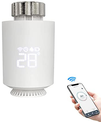Zigbee Smart Thermostat Radiator Valve Head,Thermostatic Radiator Valve TRV,Programmable Mobile Phone Remote Control,Works With Alexa,Google Home(One piece)