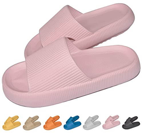 HIDARLING Badeschuhe Herren Damen Badeschlappen Wolke Hausschuhe Rutschfeste Badelatschen Schlappen (Rosa, adult, men, numeric_36, numeric_range, eu_footwear_size_system, numeric_37, medium)