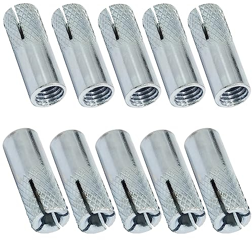 AERZETIX - C67620 - Lot de 10 Chevilles d'ancrage à expansion Ø10x30mm pour boulon/vis M8 - cheville à frapper - perçage béton brique pierre fixation maçonnerie - en acier