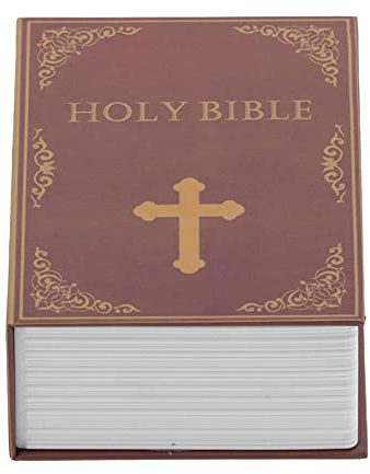 Tissting Buchtresor mit Zahlenschloss, 18 x 12 x 5,5 cm Echten Seiten Buch Tresor Versteckter Abschließbar Code Schloss Buchsafe für Geld Bargeld Schmuck (Heiliges Bibelbuch)