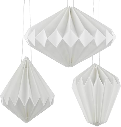 Frau WUNDERVoll® Premium Weihnachtsdeko Papier matt weiß Magnetverschluss 3er Set Ø25cm, 15x13,5cm, 15x13,5cm/ Weihnachten Advent Dekoration Fenster Weihnachtsschmuck Weihnachtsdekoration Fenster-Deko