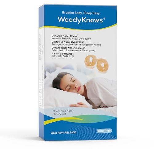 WoodyKnows Dynamic Nasal Dilators | Sleep Sports Breathing Aid | Soft Comfortable Nose Vents | Improve Breathe Airflow | Snoring Congestion Relief | Right Anti Snore Solution(XS 3pack)