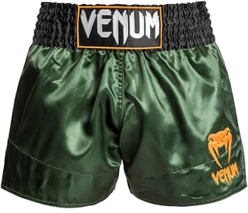 Venum Herren Classic Muay Thaibox Shorts, Grün/Schwarz/Gold, L Slim Kurz EU