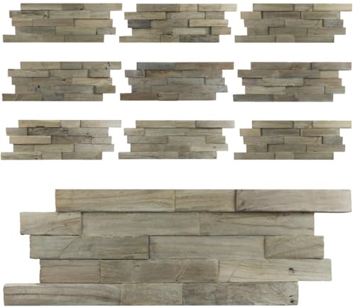 Wandpaneele aus hochwertigem Teakholz Gun Smoked (recycelt) 1m², Wandverkleidung Holz Smoked, Holzpaneele Wand, Holzwandpaneele, Holzwand, Holzverkleidung Wand, Wandverkleidung innen, Holzverblender