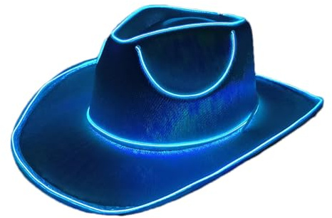 Neon Rancher Cowboy LED Light-Up Hats, Bulk Headwear, Battery Operated, Dress-Up Hat, Costume Accessories