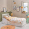 Home Treats Low-Sleeper Single White Wooden Bed Frame With Drawers | Pine White Wood Bed With 3 Storage Drawers For Adults Kids Teenagers (No Mattress)