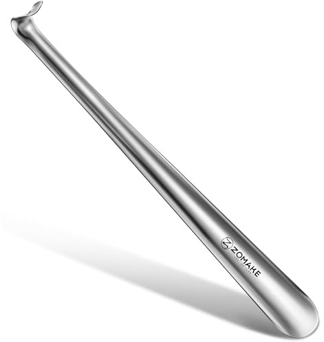 ZOMAKE Calzador Largo Metalico 42 cm,Calzador Acero Inoxidable Calzador Metal para Hombre Mujere Personas Mayores Calzador Mango Largos Calzadores Grande(1 Pieza Plateada A)