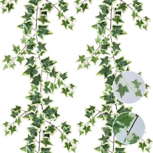 JOZMMZEOOA 180CM Edera Finta da Interno 2 Pezzi Artificiali Piante Finte da Interno Cadente Foglie Finte per Decorazioni Pianta Artificiale Edera,per Decorazioni Casa Camera Letto