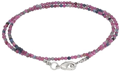 Lebensquelle Plus I Rubin-Saphir Kugelkette, facettiert I Hochwertige Edelsteinkette