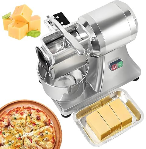 Râpe à fromage électrique 550 W en acier inoxydable robuste - Qualité commerciale pour râper le fromage, les cacahuètes et les miettes de pain