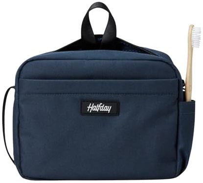 Sidecar Toiletry Kit – Compact Travel Kit with Waterproof Pouch, Mesh Pockets, Toothbrush Holder & Hanging Loop – Toiletry Bag Organizer for Men & Women, Marine