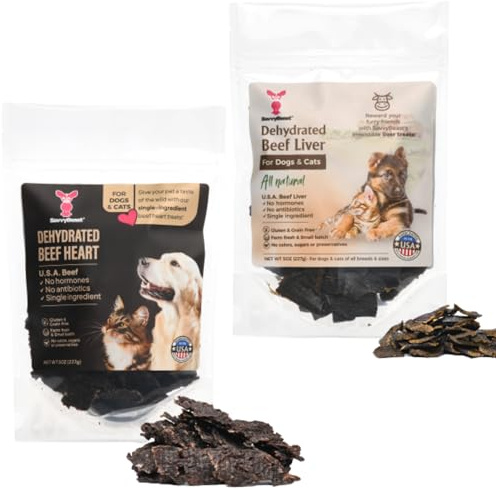 SavvyBeast Dehydrated Beef Liver and Heart Dog Treats
