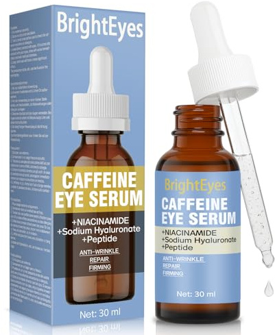 Caffeina Siero Oculare – Riduce occhiaie, gonfiore e linee sottili – Illumina e tonifica gli occhi per tutti i tipi di pelle – 30 ml