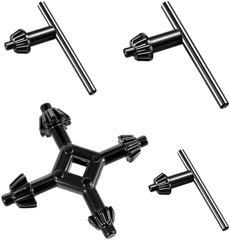 4 Pcs Drill Chuck Keys for Drill Chuck Key Heavy Duty Carbon Steel Replacement for Drills Press Accessories Electric Drills Chucks 4 in 1 Steel Chucks Keys (Various Sizes)