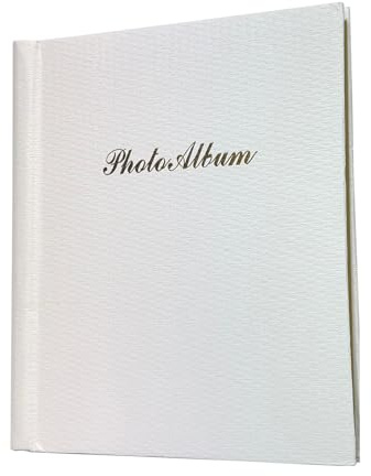 A4 Self Adhesive Photo Album Family Wedding Baby Photo Book 40 Pages Textured Paper Cover Spiral Photo albums Scrapbook Album (OFF WHITE)