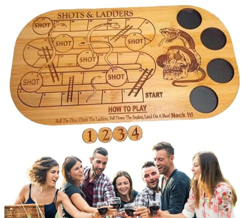 Gioco Da Tavolo Shoots and Ladders, Giochi Da Tavolo Shot and Ladder | Gioco Da Bere Shoots Annd Ladders - Giudice Da Bere Divertente Emozionante 38x19 Cm per Adulti per Compleanno