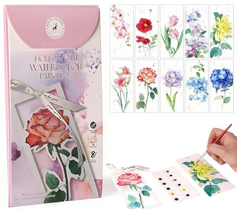 Hedremy Aquarelle Peinture, Livre Aquarelle avec Pinceau et Papier Aquarelle, Cahier Aquarelle, Adapté à la Maison, à l'École, aux Voyages et à la Peinture à l'Aquarelle pour Débutants