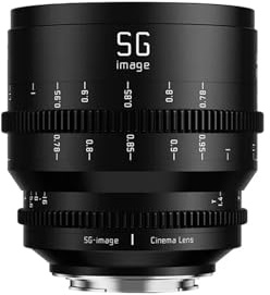 SGimage 25mm/35mm/50mm/75mm T1.4 Fullformatsobjektiv for bio, stor bländare, manuellt objektiv med fast brännvidd, kompatibelt med Sony EL-fattningskamera(75mm T1.4,Sony E-mount(FE))