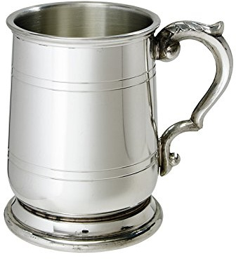 Wentworth Pewter - Half Pint Jacobean Pewter Tankard, Beer Mug