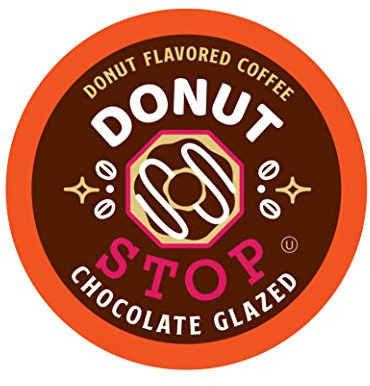 Donut Stop Flavored Coffee Pods, Compatible with 2.0 K-Cup Brewers, Chocolate Glazed Flavor, 40 Count