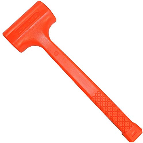 Edward Tools Dead Blow Hammer 2 LB - Mallet Blow Hammer Steel Shot Head for No Rebound - High Impact Orange Poly Cover to Prevent Marking Surface -