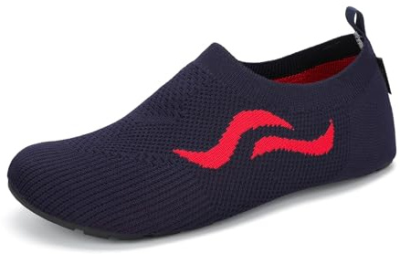 SAGUARO Bekväma tofflor lätta halkfria andningsbara tofflor för inomhus och utomhus, 36–47, Cyan Blå Knit, 38/39 EU