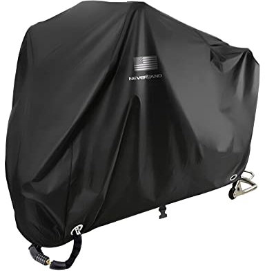 NEVERLAND Motorcycle Cover Waterproof Outdoor All Weather Protection Black