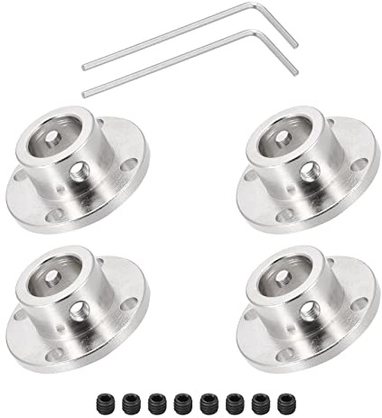 DMiotech 4 Paquet 12mm Bride Accouplement Connecteur Rigide Guide Arbre Support Coupleur Arbre Accouplement avec M2 Hex Clé et Vis pour Bricolage RC Modèle Moteurs