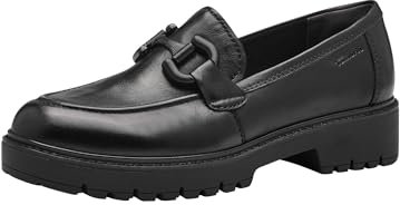 Tamaris Damen Klassische Ballerinas, Frauen Flats,TOUCHit-Fußbett,Slip-ons,klassisch elegant,Ballerinen,Pumps,Halbschuhe,Slipper,Black Leather,41 EU