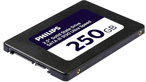 Philips Interne SSD 2.5 SATA III 250 GB S130 Ultra Speed, Lesegeschwindigkeit bis zu 550 MB/s