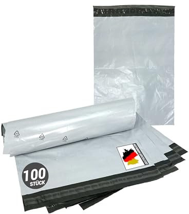 100 Stück Folienversandtaschen - strapazierfähig, blickdicht, reißfest, Polyethylen (LDPE), ideal für Kleidung, Dokumente und vieles mehr (50 µm - 500 x 600 mm)