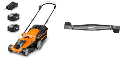 Lawnmaster CLMF2437G Akku-Rasenmäher 37cm 300m² Mulchen 40L+ 37cm Ersatzmesser CLMF2437G 24V 37cm Rasenmäher
