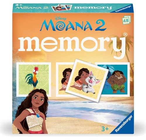 Ravensburger Disney Moana 2 Toys and Gifts - Mini Memory Matching Picture Snap Pairs Game For Kids Age 3 Years and Up
