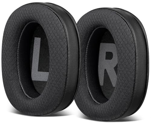 SOULWIT Cuscinetti Auricolari in Tessuto a Rete Ricambio per Fifine H6/H8/H9 Cuffie, Padiglioni Cuffie con Schiuma Antirumore, Spessore Aggiunto - Nero