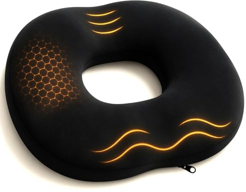 Millennium Store Coccyx Cushion for Tailbone Pain Relief, Memory Foam Donut Cushion for Hemorrhoids, Sciatica & Back Pain, Orthopedic Donut Pillow for Office, Car, Wheelchair Use