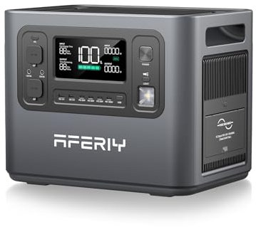 AFERIY Generateur Electrique Portable 2400W, 2048Wh Batterie Nomade LiFePO4, Charge en 1,5H, Prise UE 220-240V, Fonction UPS, Station électrique Portable pour Camping/Maison/Bureau, Garantie 7 Ans