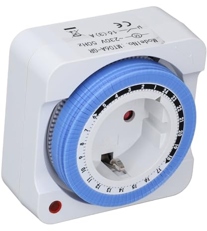 Dioche Enchufe de Interruptor de Temporizador, Salida de Luz de Sincronización Automática, Controlador de Enchufe Mecánico de 24 Horas para Electrodomésticos, Decoraciones de