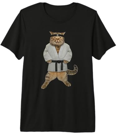 Funny cat in Karate Suit Premium Tri-Blend T-Shirt