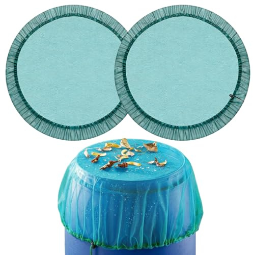 YIPFEN Red Depósito Agua de Lluvia, 2 piezas ajustable con cuerda de tracción, cubierta de malla protección contra hojas e insectos, barriles de colección, recogida para lluvia (60 cm)