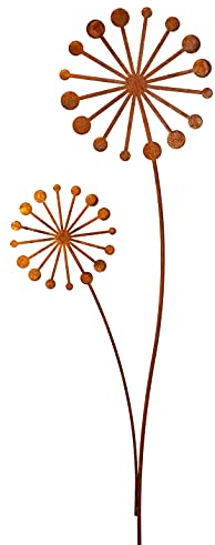 Blümelhuber - Pusteblume Gartenstecker Edelrost - Rost Deko für Garten - Pusteblume Deko Draußen - Rostige Ideen für den Garten