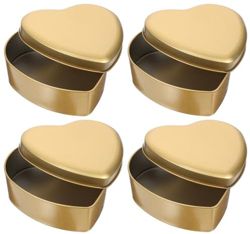 Cabilock Boîtes Cadeaux En Forme De Cœur 4 Pcs Boîte À Bonbons En Étain Métallique Boîte De Rangement Portable Pour Confiseries Et Petits Objets Décoratifs