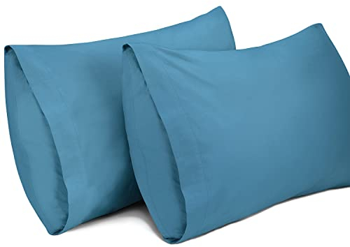 Lirex 2er Pack Kissenbezug 40 x 60 cm - 100% Baumwolle Kissenbezüge-Anthrazit-Kissenhülle-Hypoallergen, Oeko-TEX Zertifiziert, Blau