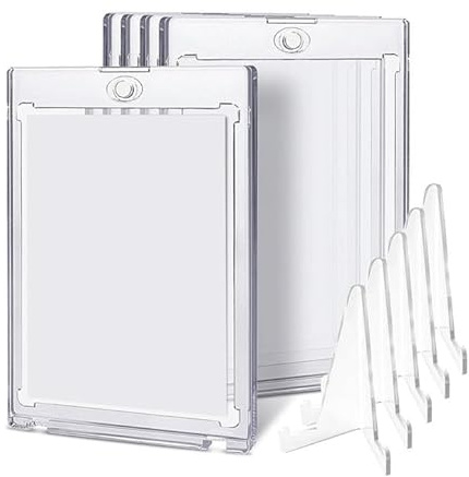 Magnetische Kartenhalter, Magnetspannplatte,35pt-100pt für Sammelkarten und Sportkarten,Schützen Sie die Karte, Fußball, Basketball Karten(5 Stück) (75pt)