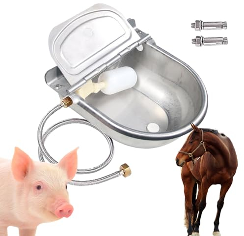 Tier-Trinkwassernapf, automatische Pferdetränke, Pferdetränke aus Stahl, wiederverwendbarer Wassernapf für Pferde, Schafe, Rinder, Schweine, Hunde
