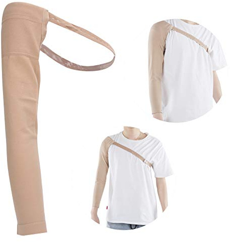 FuyoSegen - Manicotto a compressione per linfedema, supporto linfatico, manicotto per linfedema del pollice, manicotto di supporto per il braccio in poliuretano post-mastectomia (XL)