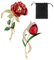 KSJEHW 2 Stücke Brosche Damen,Muttertagsgeschenk Armband, Rose Diamant Legierung Brosche Muttertag und Geburtstag (Rose)