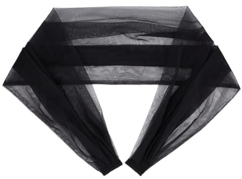 BENECREAT Detachable Tulle Sleeves, 110cm Black Bridal Tulle Shawl Lace Dress Sheer Capes Cover Up Accessory for Wedding, Costume, Formal Party Prom