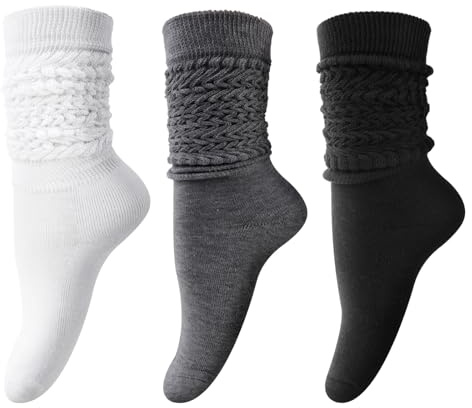 DRESHOW Chaussettes Souples Extra Longues pour Femme - Empilées Montantes Tricotées pour l'Automne et l'Hiver - Hautes Tubulaires