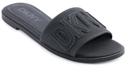 DKNY Damen Willow-Flat Slide Sandal, Black, 39 EU