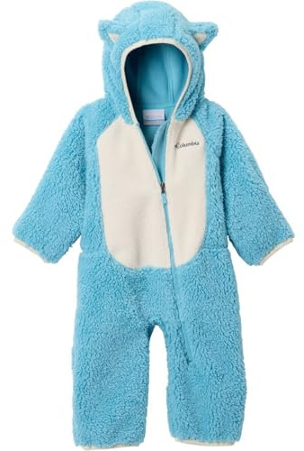 Columbia Youth Foxy Baby Sherpa Bunting Suit, Vintage Blue/Chalk, 3/6